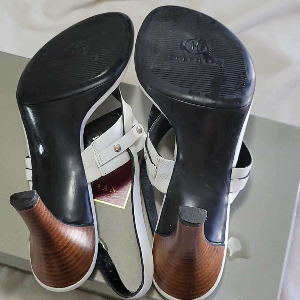 Ladies Cole Haan White Sandal - Picture 4 of 5